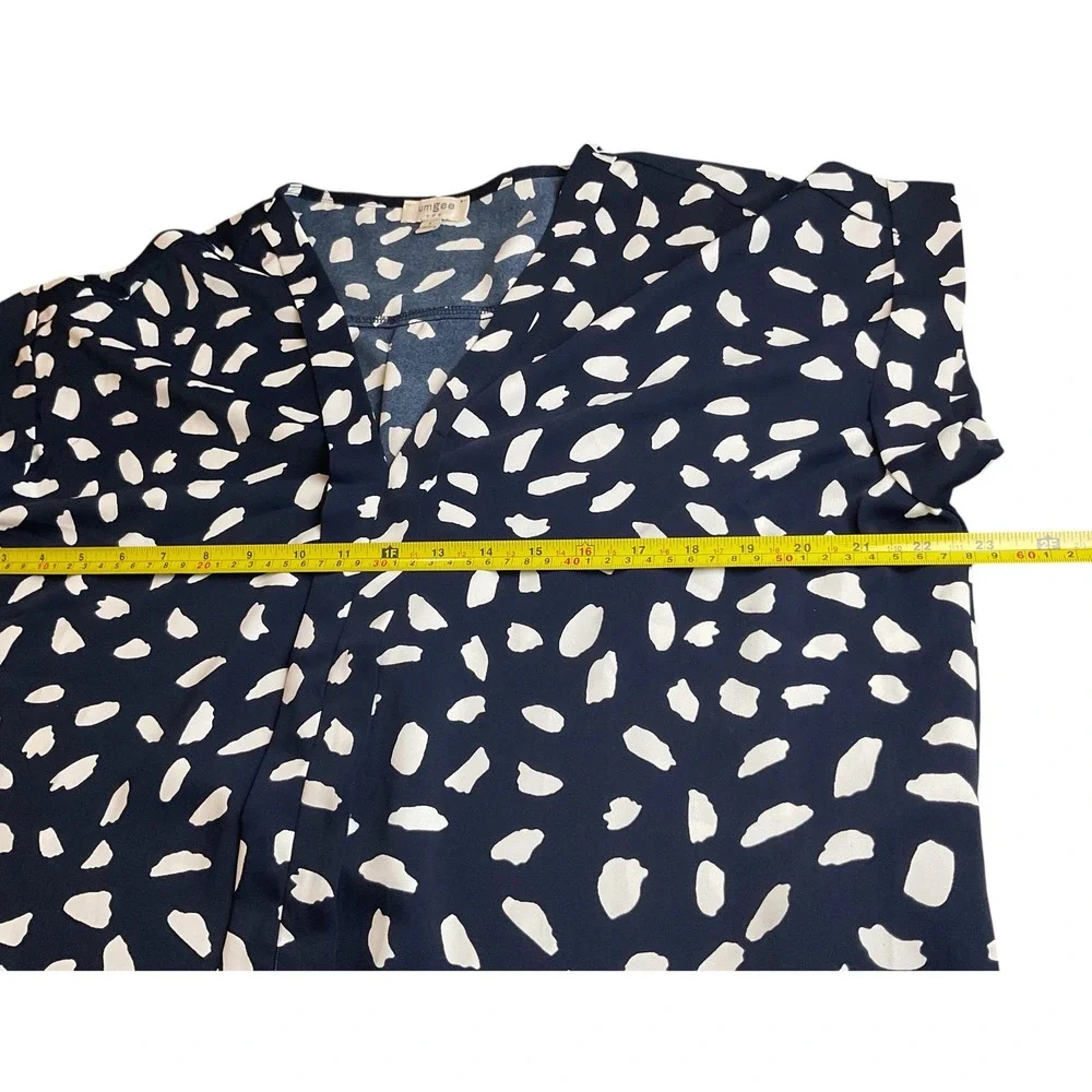 Abstract Dalmatian Print‎ Dress V-Neck Short Sleeve Casual Mini Dress